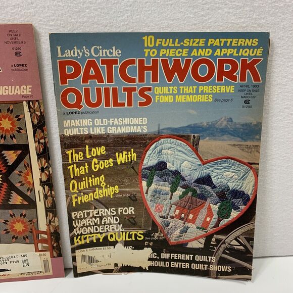 2 Lady's Circle Patchwork Quilts Magazines Dec 1992 & April 1993 Quilt‎ Patterns - Picture 3 of 11